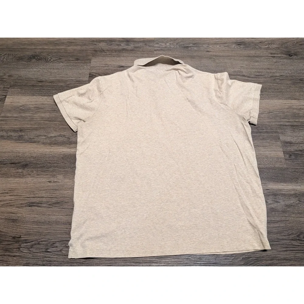Polo Ralph Lauren Mens XL Custom Slim Fit Short Sleeve Polo‎ Shirt Heather Beige